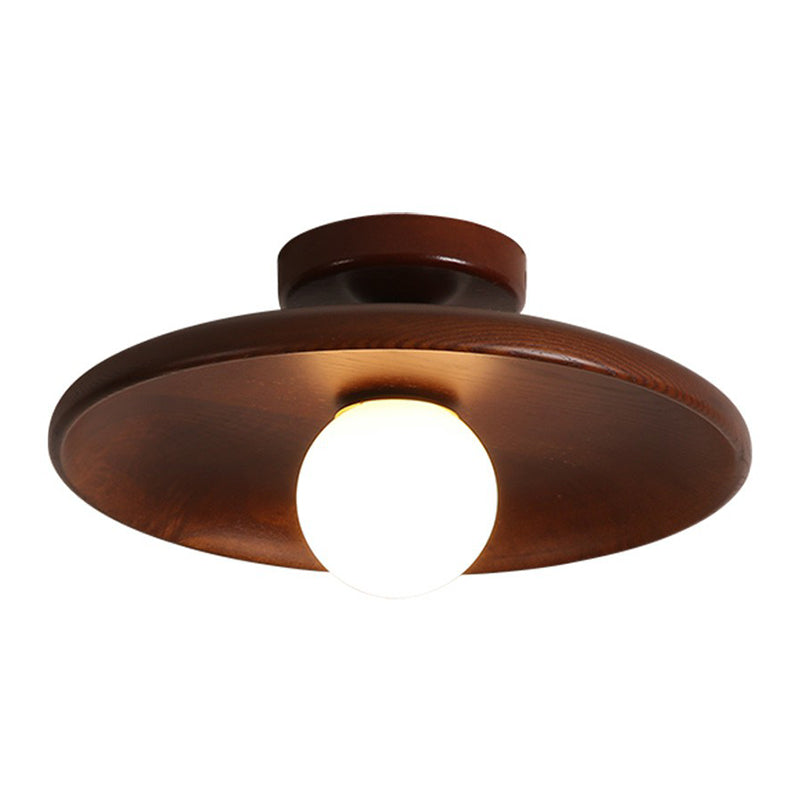 Plafonnier en bois semi-encastré