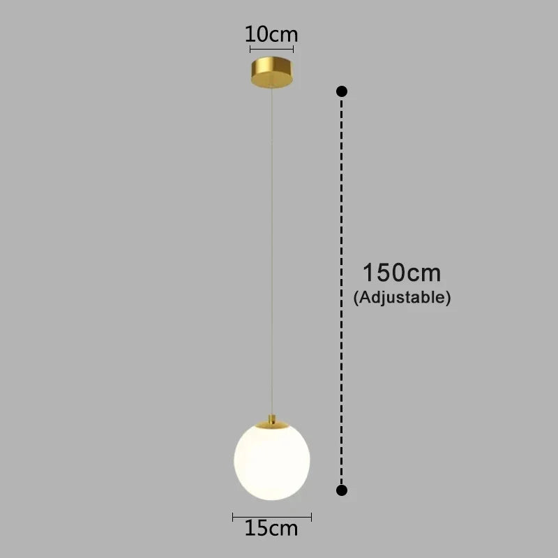 Suspension Luna en verre opalin