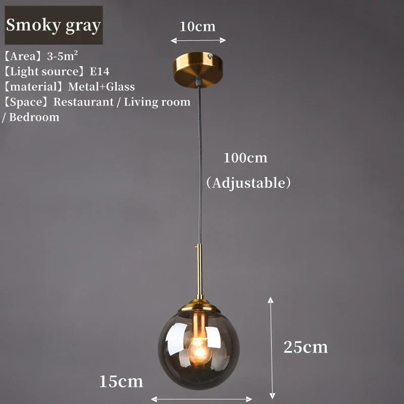 Suspension globe en verre soufflé