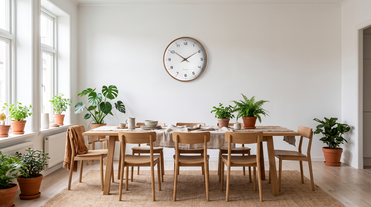 Horloge murale nordique en bois