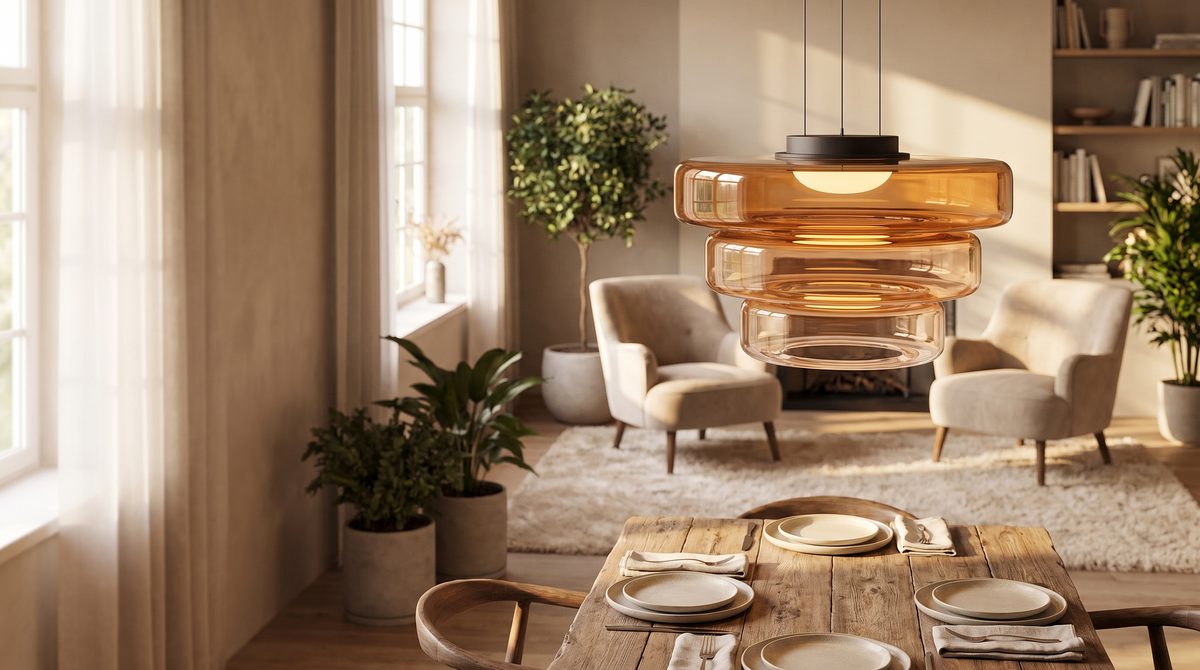 Suspension en verre style Bauhaus