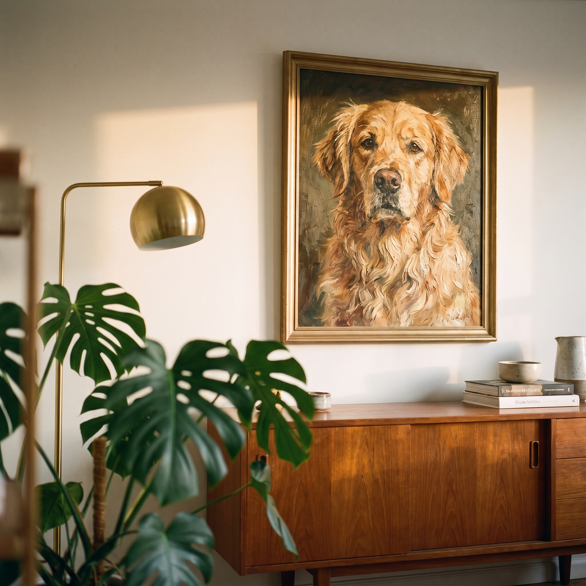 Portrait d'animal peint à l'huile sur toile