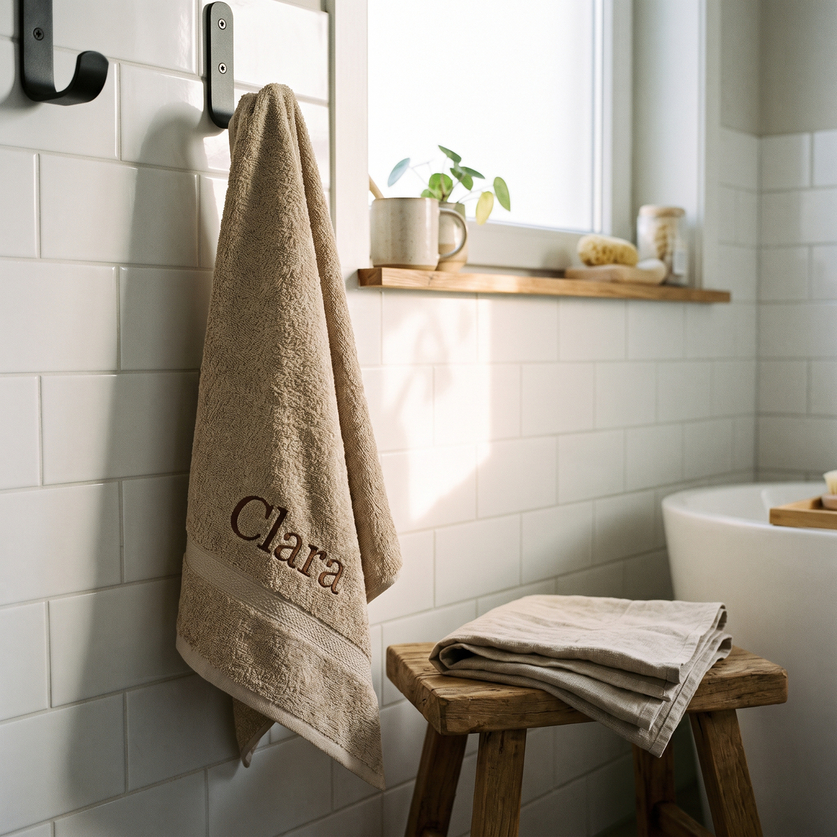Drap de bain brodé au prénom