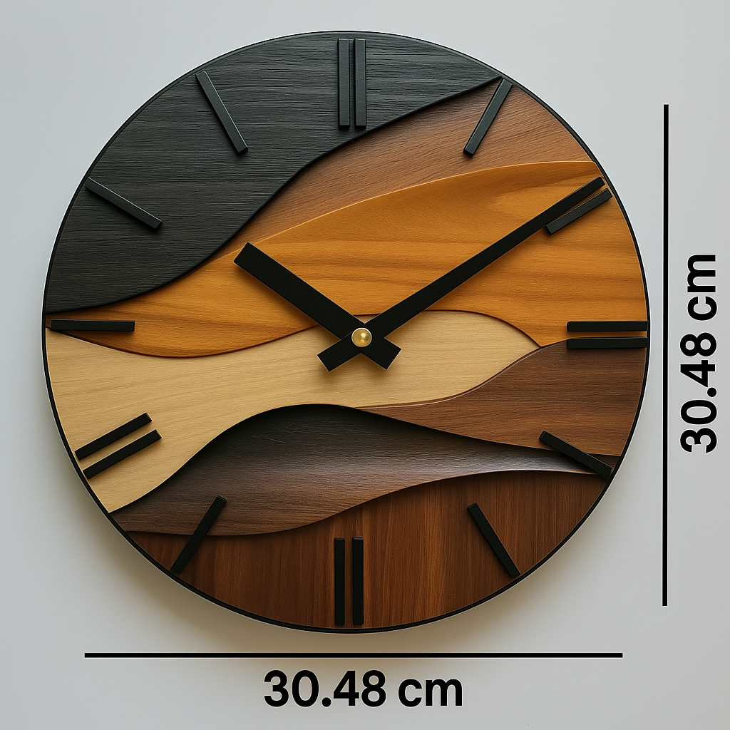 Horloge murale ronde en bois