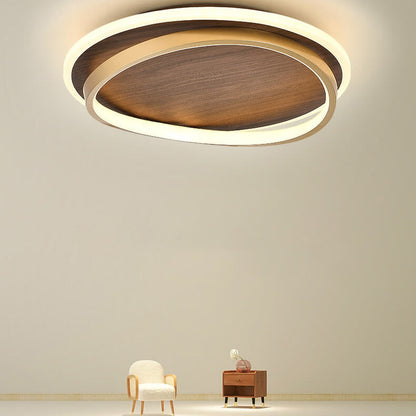 Plafonnier rond DAMIASMIL en noyer