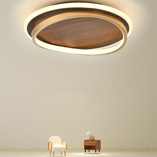 Plafonnier rond DAMIASMIL en noyer