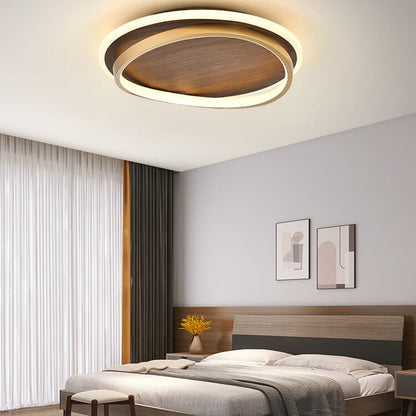 Plafonnier rond DAMIASMIL en noyer