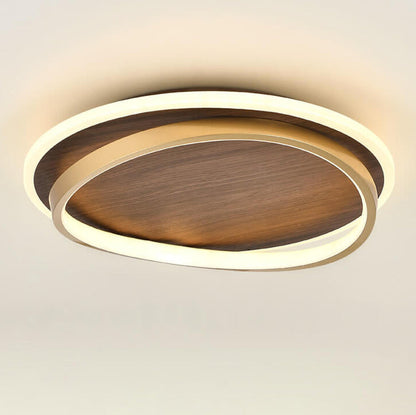 Plafonnier rond DAMIASMIL en noyer