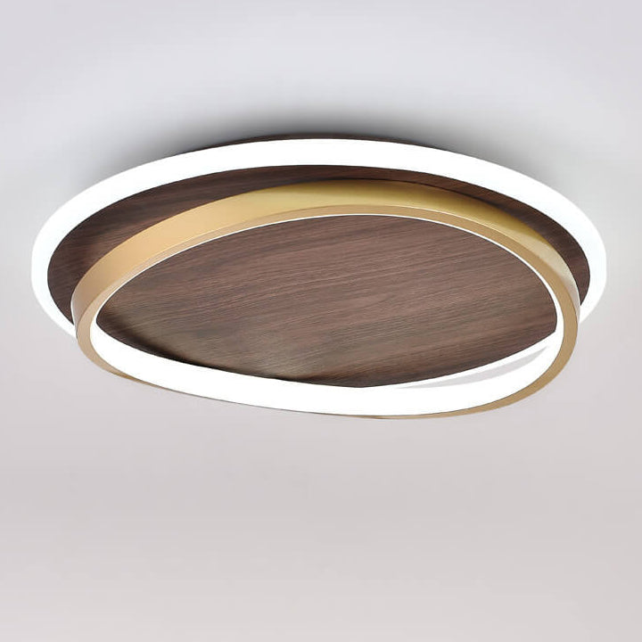 Plafonnier rond DAMIASMIL en noyer