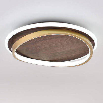 Plafonnier rond DAMIASMIL en noyer