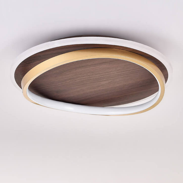 Plafonnier rond DAMIASMIL en noyer