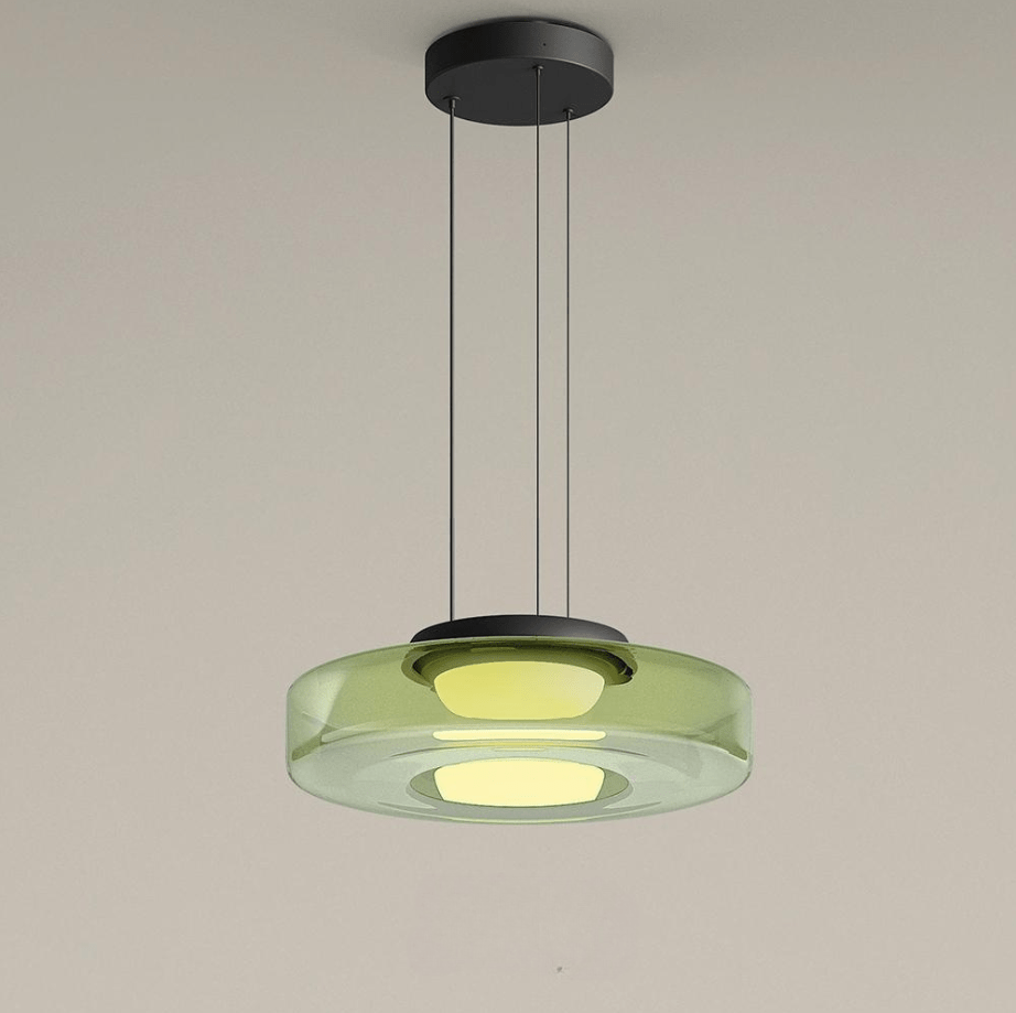 Suspension Bauhaus en verre étagé