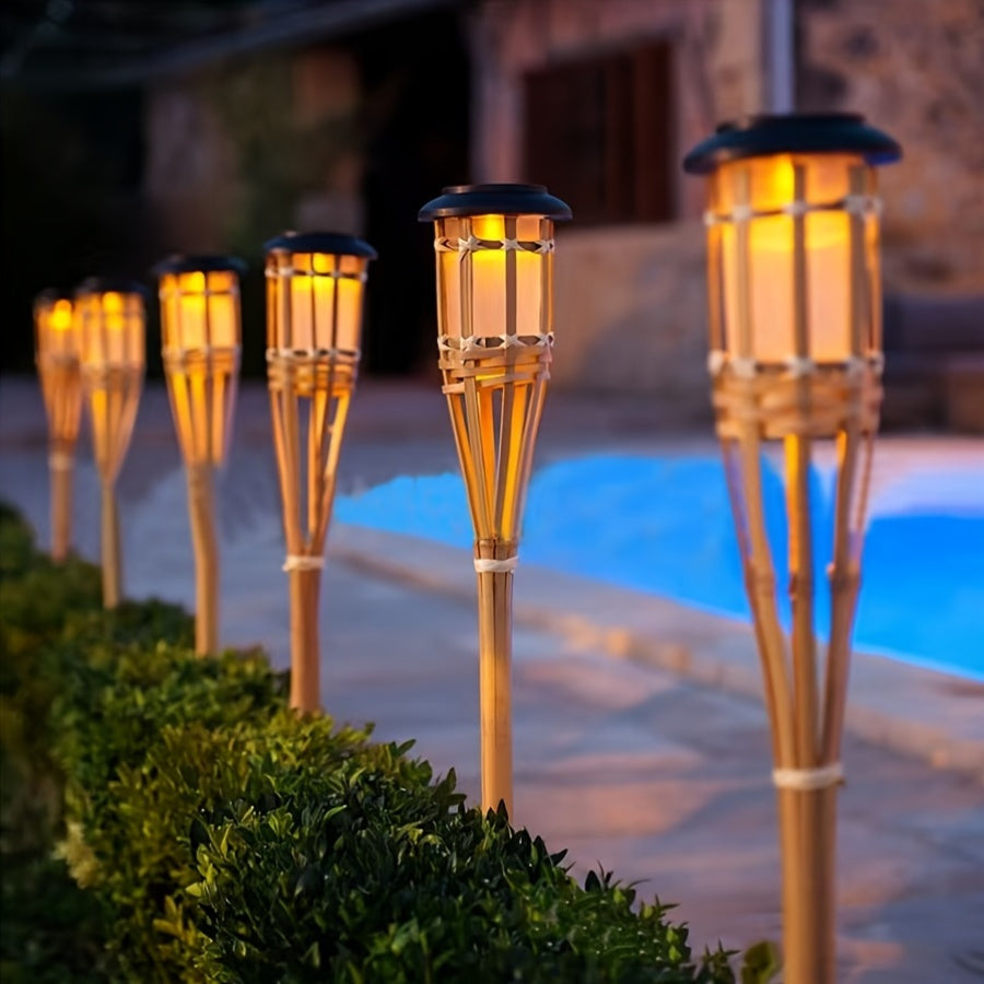 Torches solaires effet flamme, lot de 2