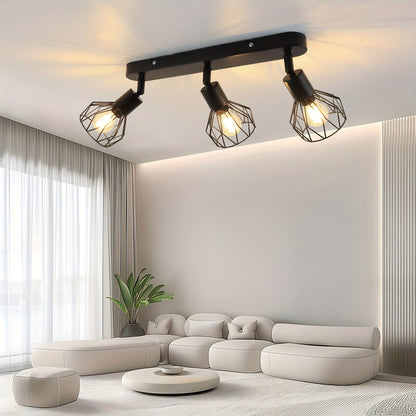 Plafonnier 3 spots industriel