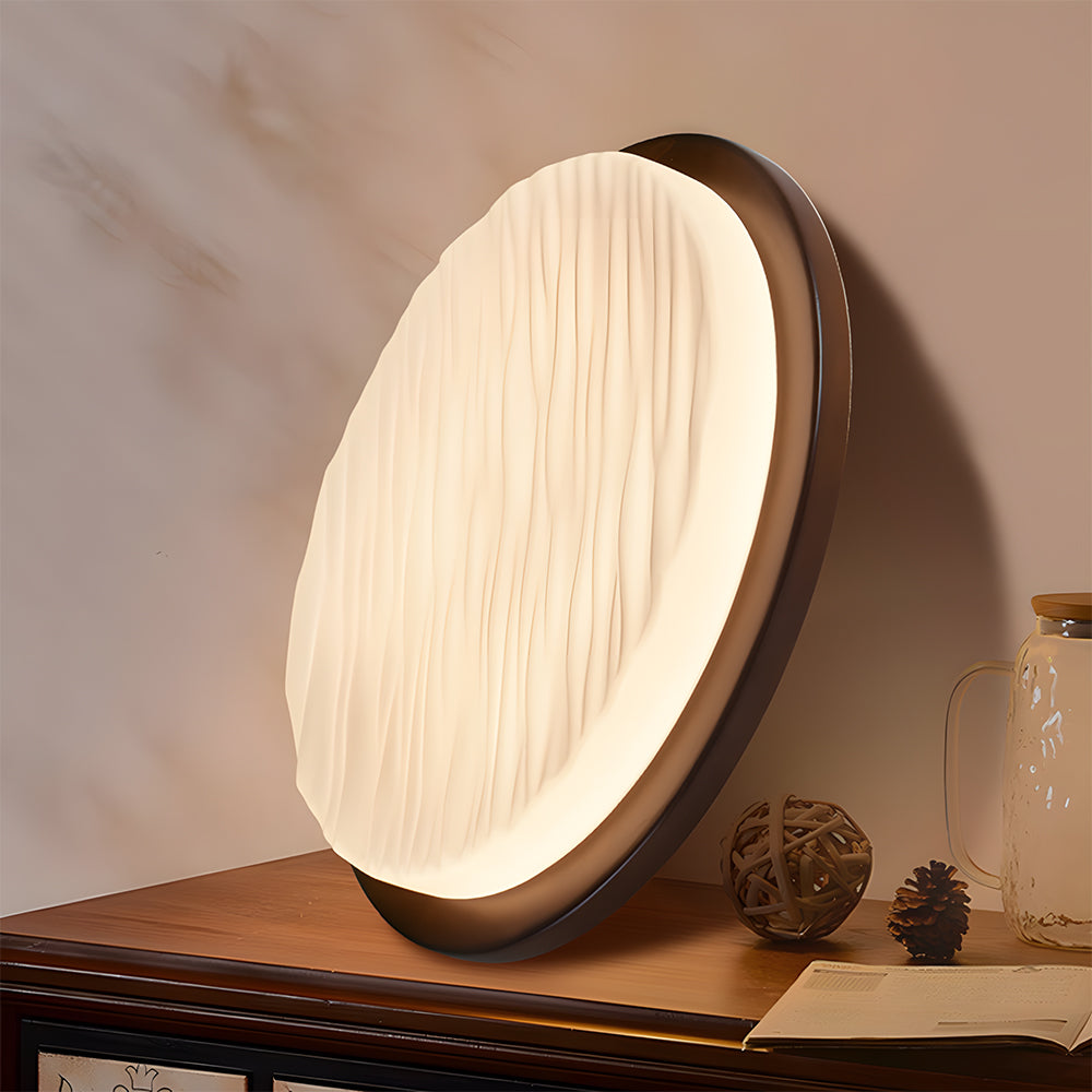 Plafonnier DEL art déco en verre sculpté