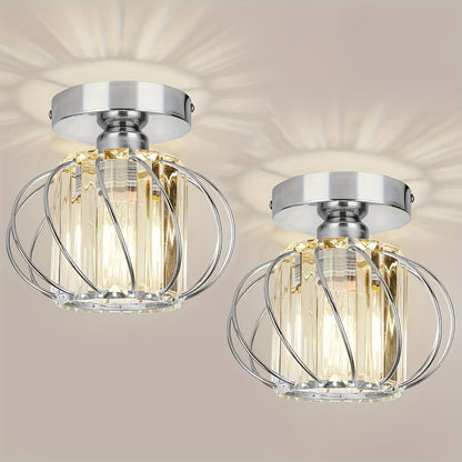 Plafonnier cage en verre transparent