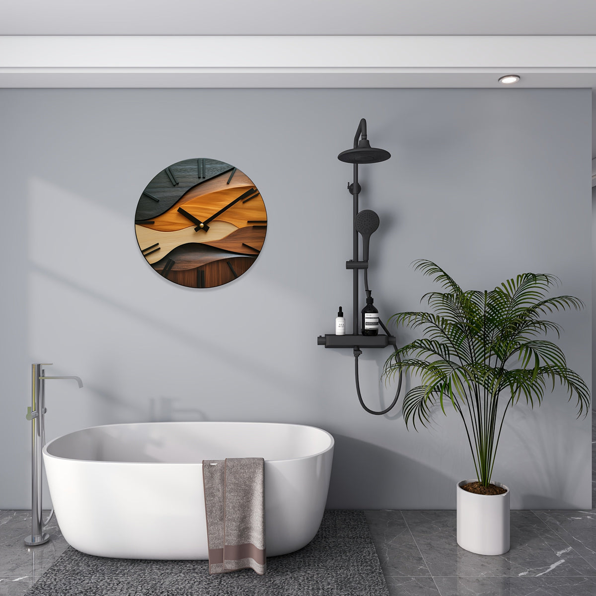 Horloge murale ronde en bois