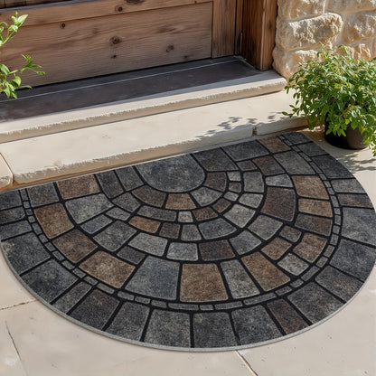 Paillasson demi-lune mosaïque