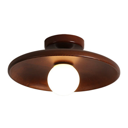 Plafonnier en bois semi-encastré