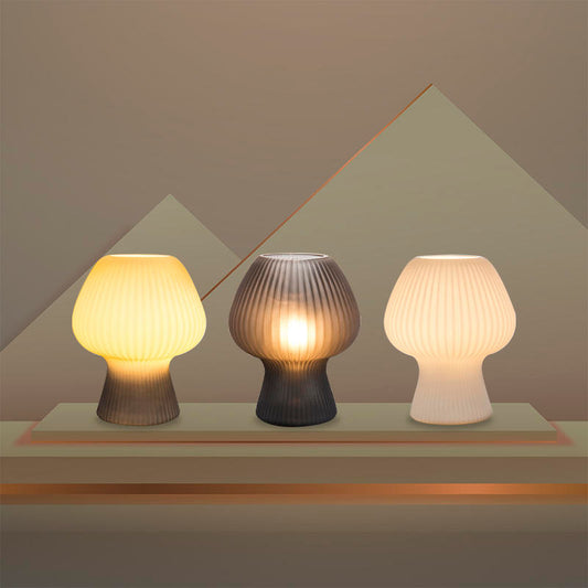 Lampe de chevet en verre côtelé