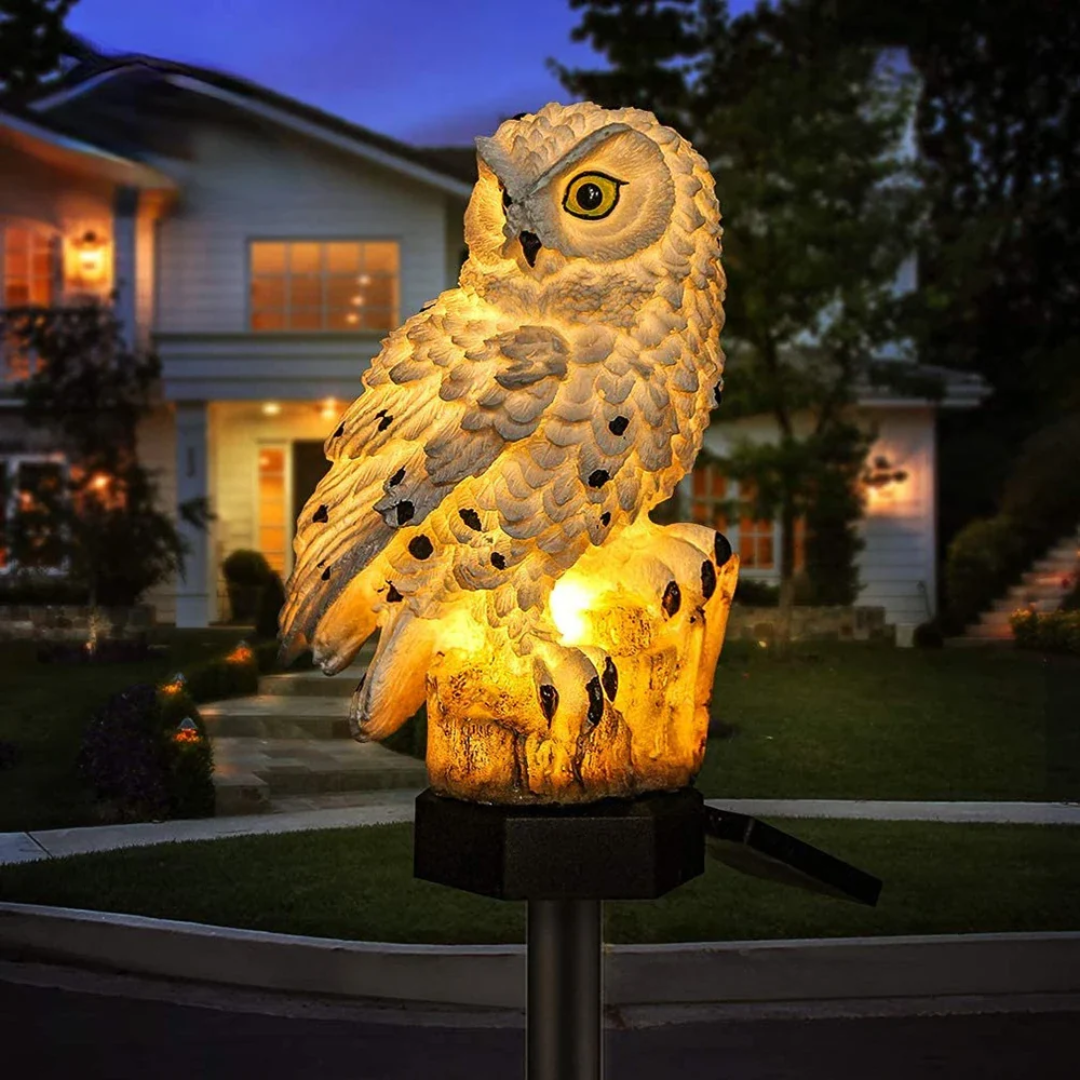 Lampe solaire de jardin Hibou