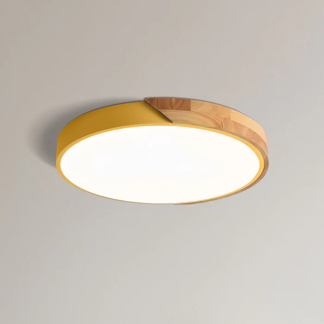 Plafonnier DEL en bois