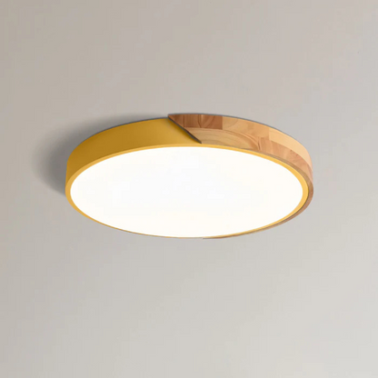 Plafonnier DEL en bois