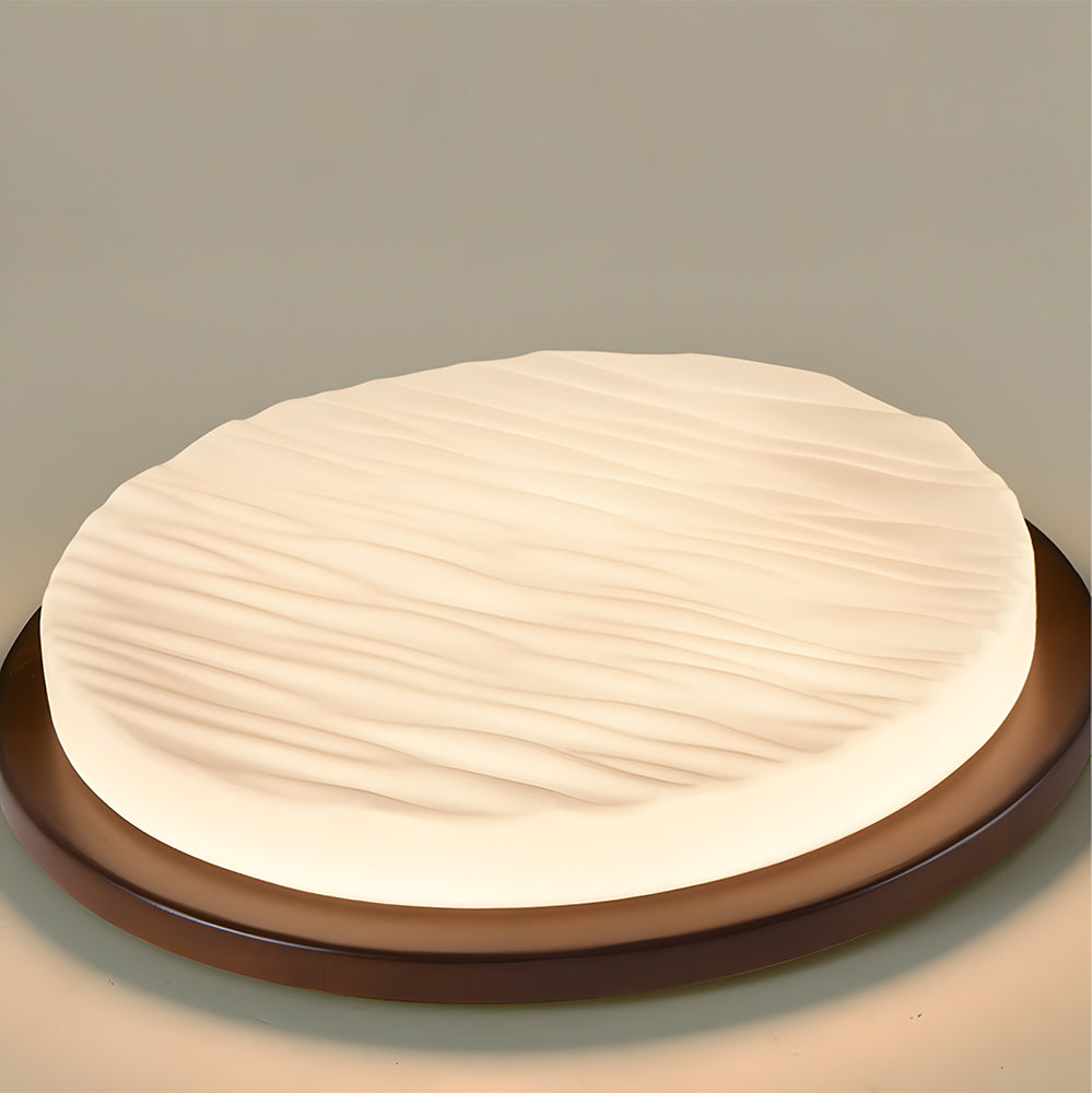 Plafonnier DEL art déco en verre sculpté