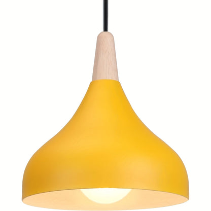 Suspension goutte en métal et bois