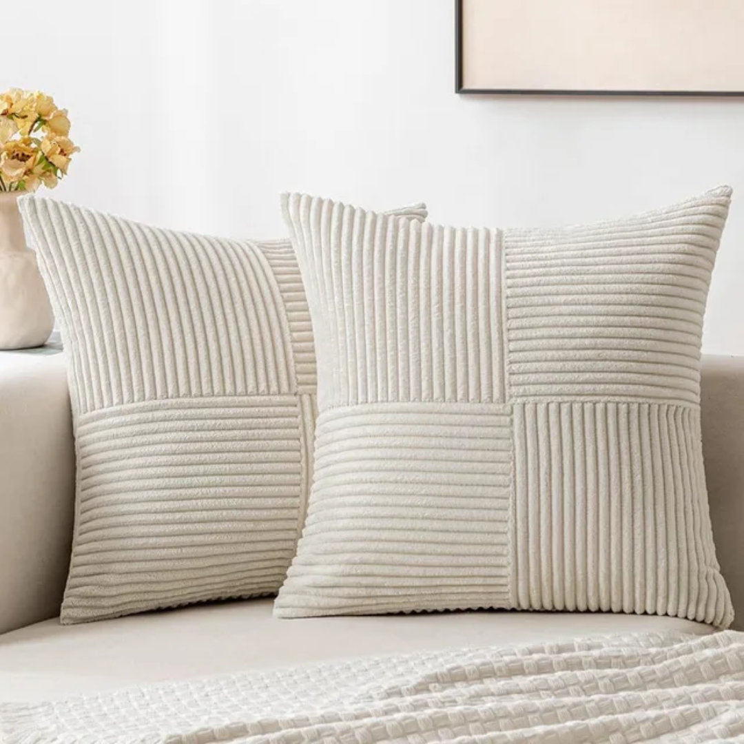 Housses de coussin en velours côtelé