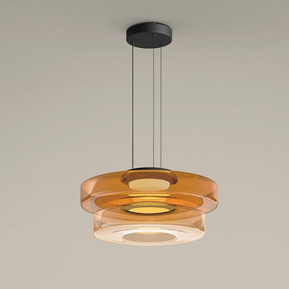Suspension Bauhaus en verre étagé