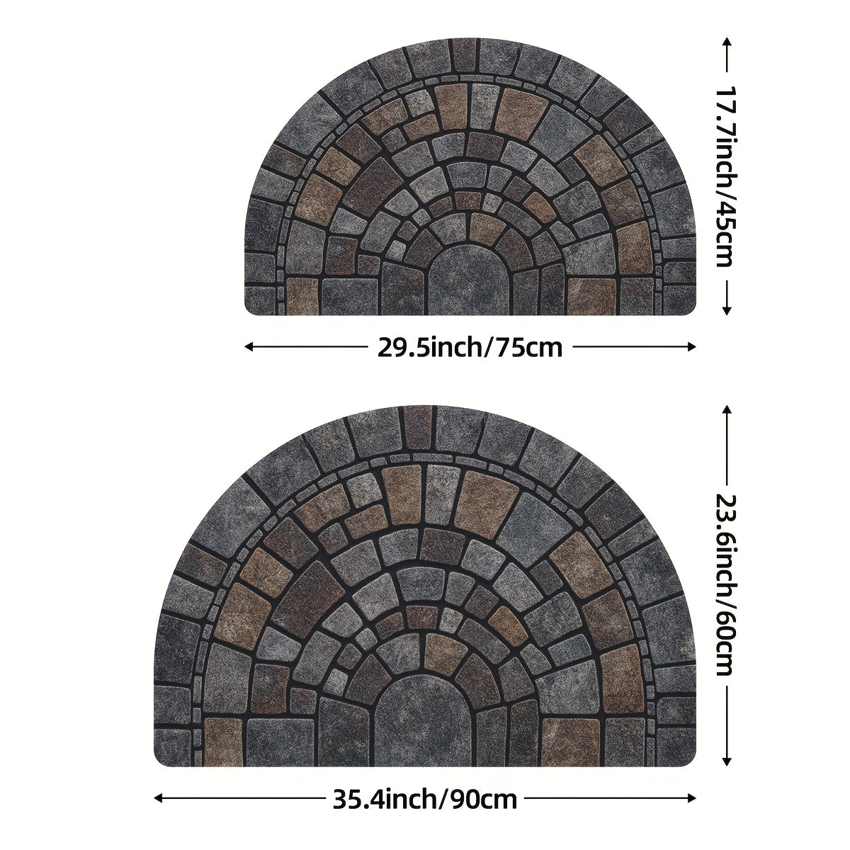 Paillasson demi-lune mosaïque