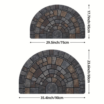 Paillasson demi-lune mosaïque