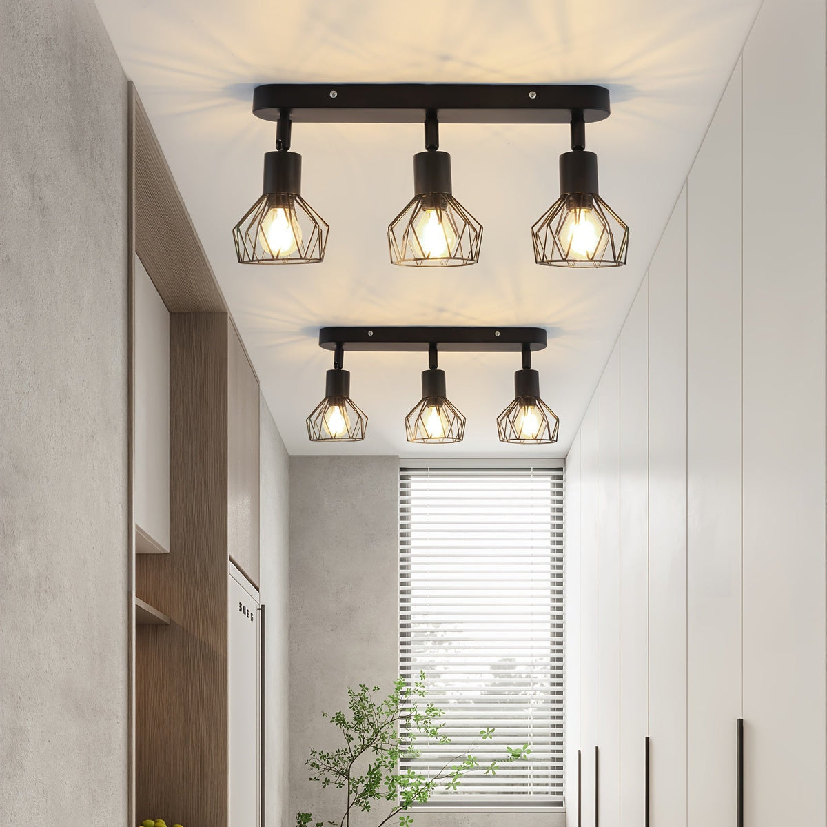 Plafonnier 3 spots industriel