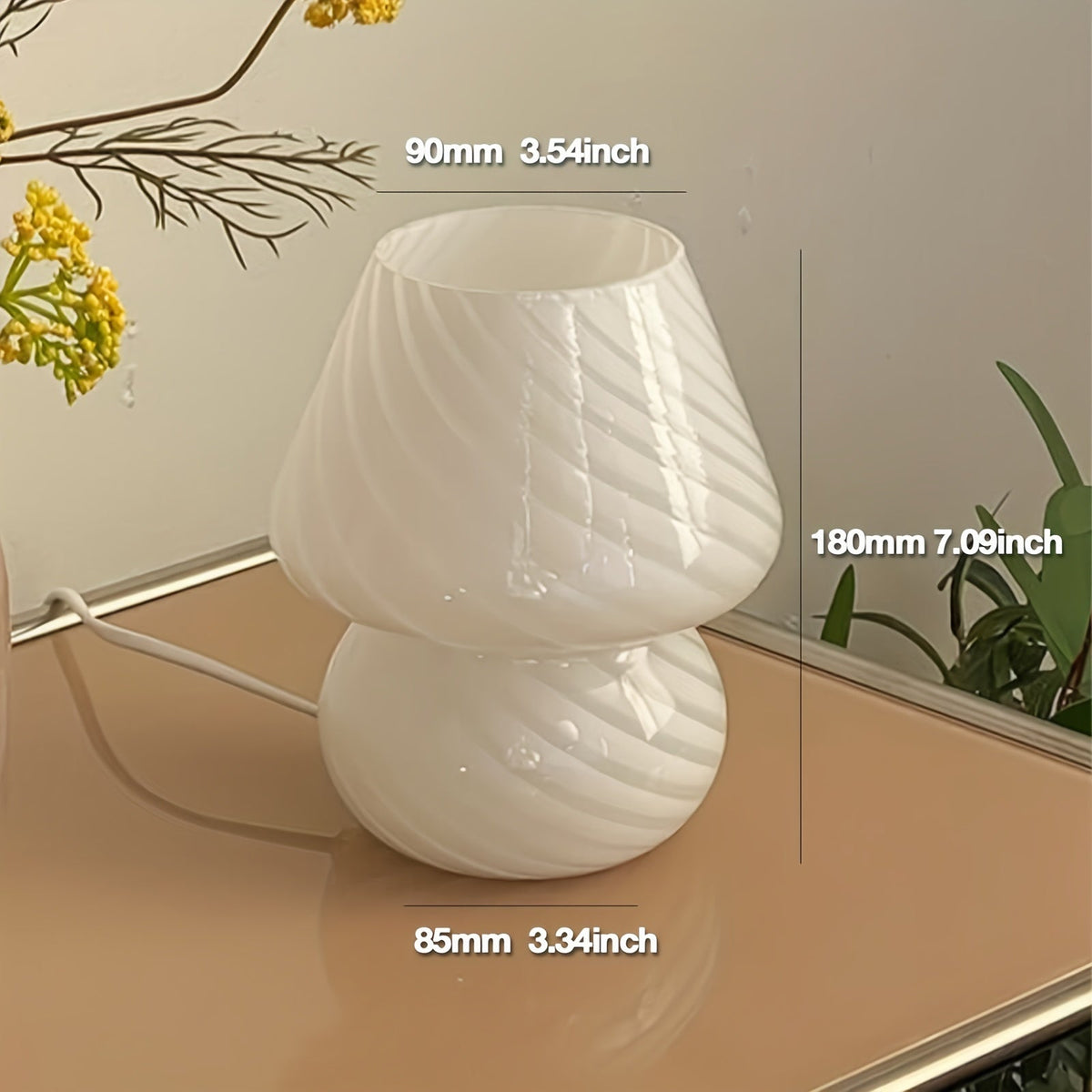 Lampe champignon en verre