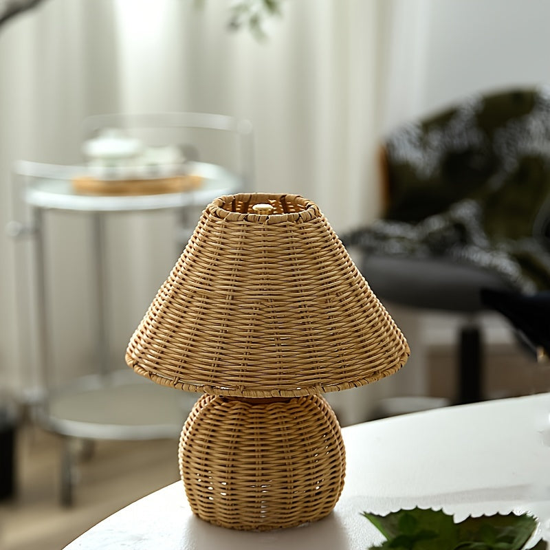 Lampe de table en bambou tressé