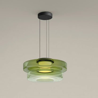 Suspension Bauhaus en verre étagé