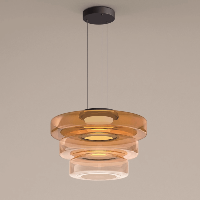 Suspension Bauhaus en verre étagé