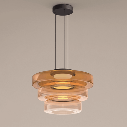 Suspension Bauhaus en verre étagé