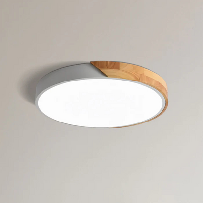 Plafonnier DEL en bois