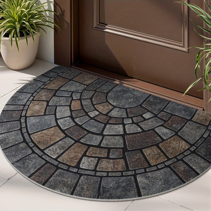 Paillasson demi-lune mosaïque