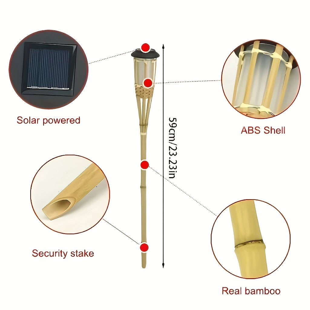 Torches solaires effet flamme, lot de 2