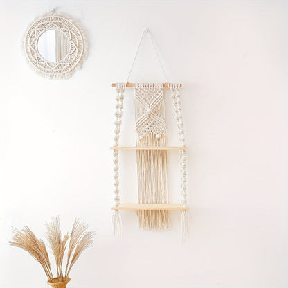Étagère murale en macramé