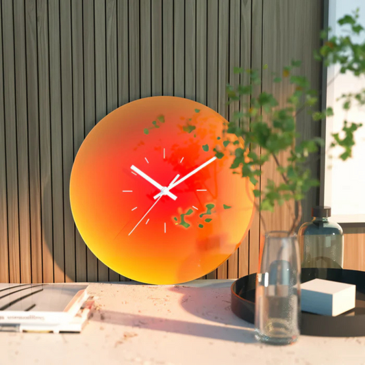 Horloge murale Sunset en verre