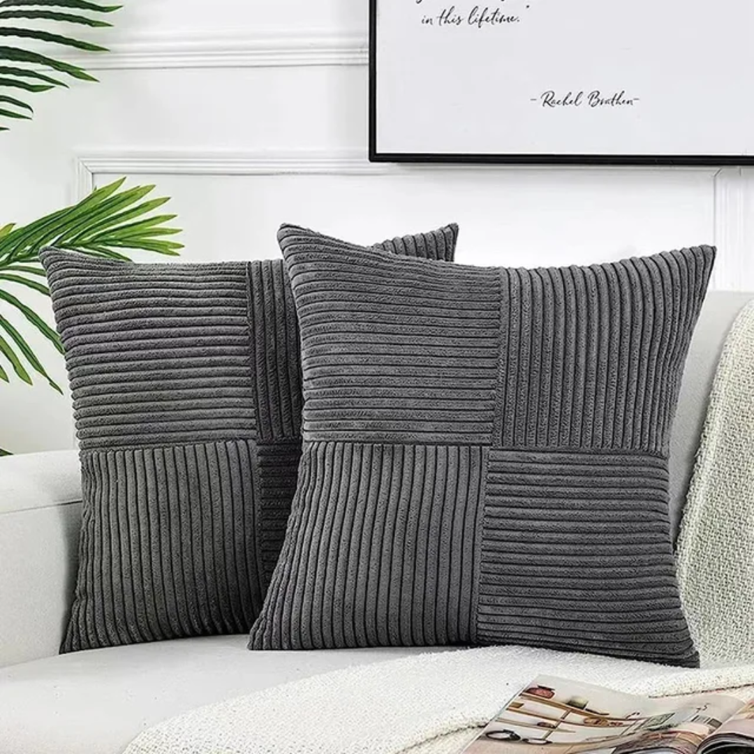 Housses de coussin en velours côtelé