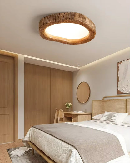 Plafonnier Le Halo effet bois