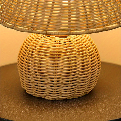 Lampe de table en bambou tressé