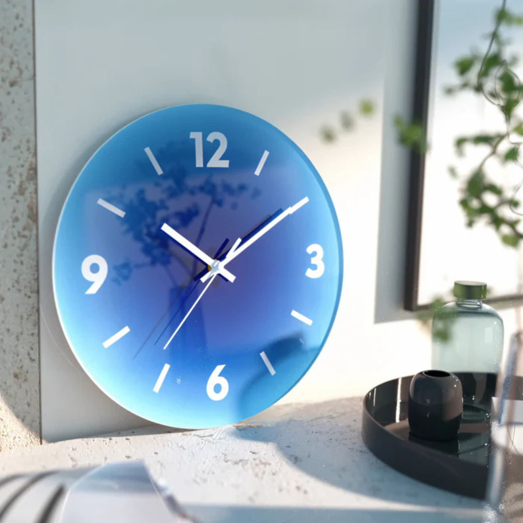 Horloge murale Sunset en verre