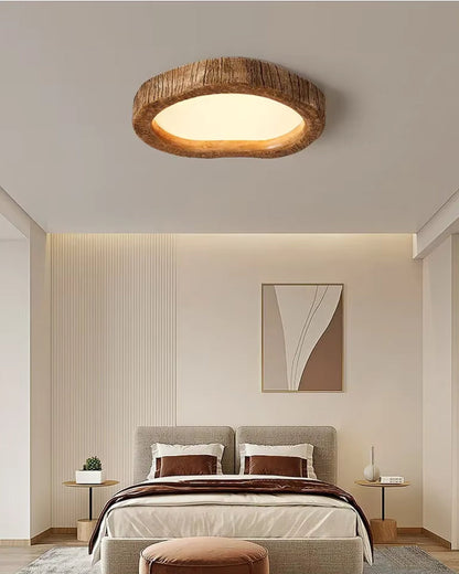 Plafonnier Le Halo effet bois