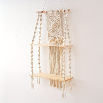 Étagère murale en macramé